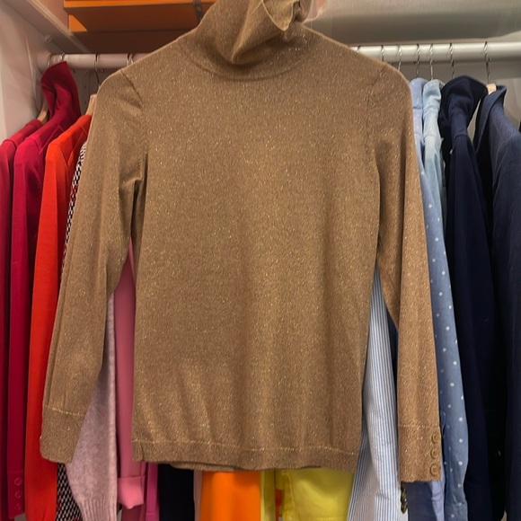 Talbots - Tan/Cream Sparkle Turtleneck Sweater - Size Petite XS - Picture 1 of 3